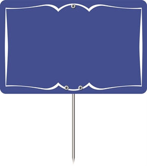 10 stk Tavleskilte m/bort, blå – 15x10 cm (A6)